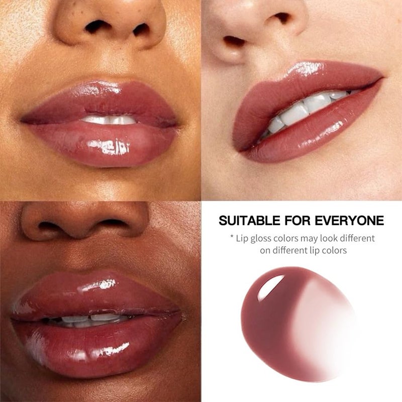 HHLTOH Berry Mauve Honey Butter Lip Stain Tinted Lip Gloss,Shine Moisturizing Plumper Liquid Lipstick for Women,Natural Nourishing Hydrating Lip Balm for Dry Lips,Lightweight Lip Liner Care Makeup #12 - Image 3